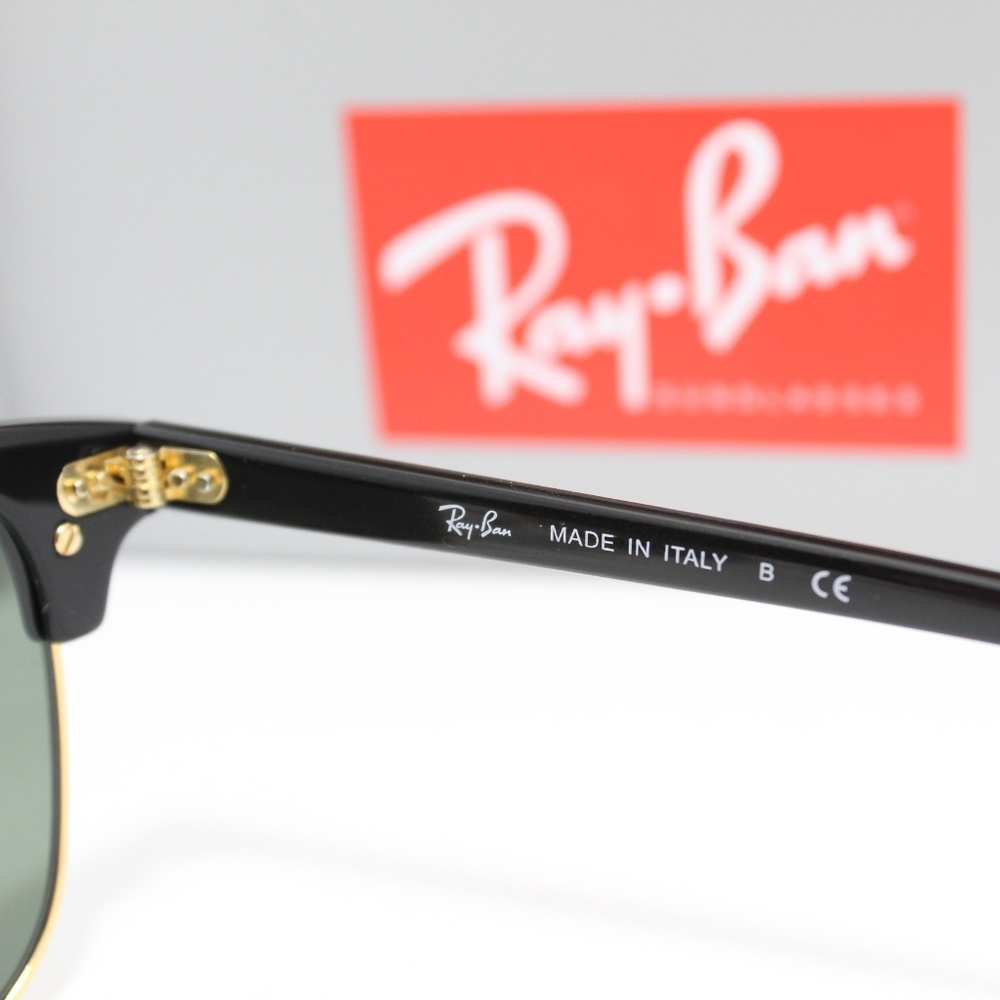 RAY-BAN 3016 W0365 BLACK/ARISTA GOLD CLUB-MASTER - Picture 4 of 8
